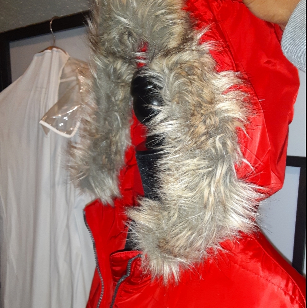 Red winter coat